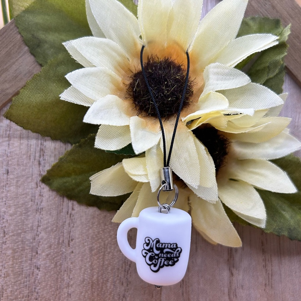 Mama Needs Coffee Phone Charm